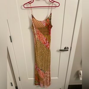 Anthropologie multi color slip dress. Worn once and cleaned